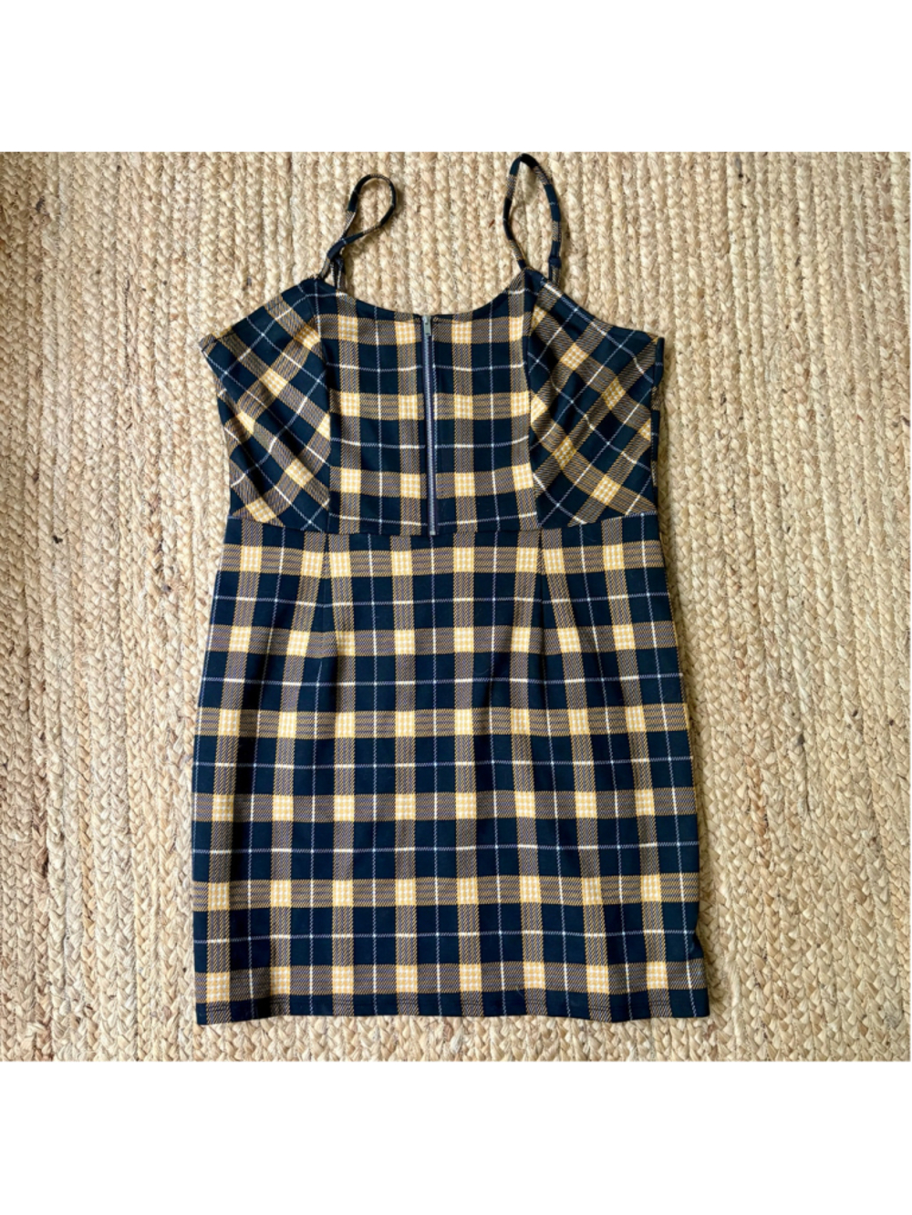 Vintage y2K No Boundaries yellow plaid mini dress